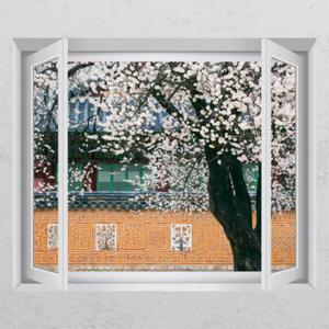 아트박스/꾸밈 cm285-봄이찾아온경복궁_창문그림액자