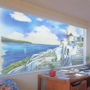 아트박스/낭만창고 dgho082-산토리니 언덕-반투명시트지