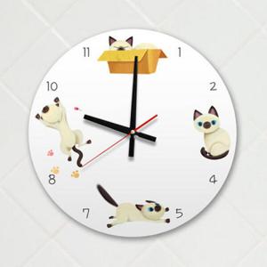 아트박스/꾸밈 cb292-장난끼많은샴고양이_인테리어벽시계
