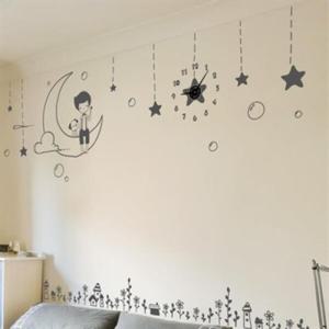 아트박스/꾸밈 ih187-밤하늘 소년과 강아지 시계(중형)