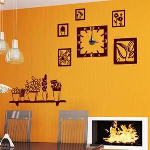 아트박스/꾸밈 cj045-네츄럴액자와 선반_그래픽시계(중형)