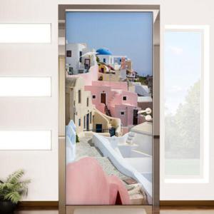 아트박스/꾸밈 cp134-산토리노가보이는언덕길_현관문방문시트지