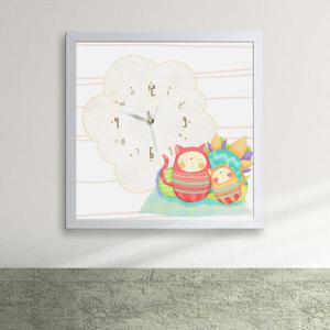 아트박스/꾸밈 cy358-고양이의 꿈 액자벽시계_디자인액자시계