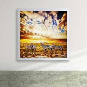 아트박스/꾸밈 cx216-아프리카_얼룩말액자벽시계_디자인액자시계