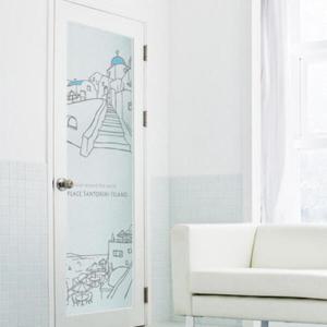 아트박스/꾸밈 im394-산토리니에서의휴식_유리문시트지_글라스시