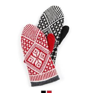 아트박스/넘버나인 남녀공용 눈꽃 패턴 벙어리 털장갑 AG1716003