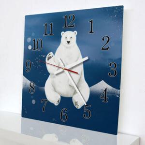 아트박스/꾸밈 ck637-겨울과북극곰_인테리어벽시계