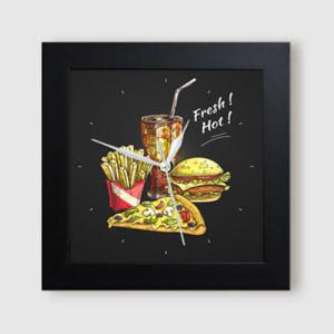 아트박스/꾸밈 ct921-패스트푸드_미니액자벽시계