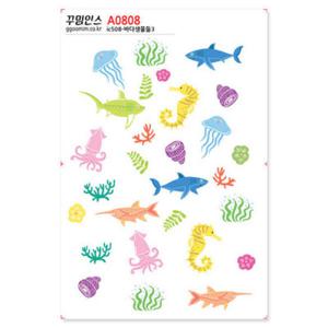 아트박스/꾸밈인스 A0808-꾸밈인스스티커_바다생물들3
