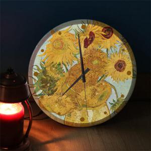 아트박스/꾸밈 nf028-LED시계액자35R_명화고흐해바라기