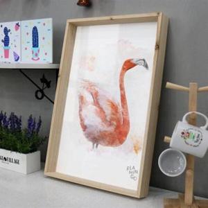 아트박스/꾸밈 th541-우드프레임액자_그림같은플라밍고(대형)