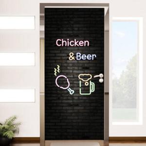 아트박스/꾸밈 id480-네온사인치킨앤맥주_현관문시트지