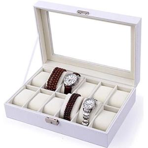 아트박스/이비자 화이트 PU 시계보관함 케이스 12구