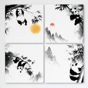 아트박스/꾸밈 if908-멀티액자_대나무에대롱대롱판다곰