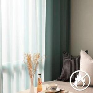 아트박스/메종텍스타일 샤인 민트 쉬폰 방염커튼_기본핀형