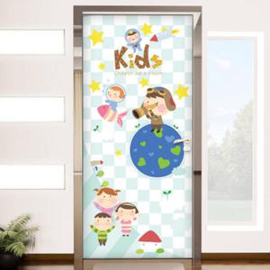 아트박스/꾸밈 cp197-어린이우주여행_현관문방문시트지