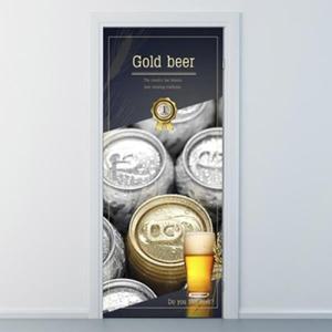 아트박스/낭만창고 nchj005-골드비어-현관문시트지