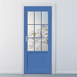 아트박스/낭만창고 ncbr058-창밖의 산토리니-현관문시트지