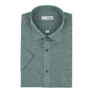 [에스티듀퐁(셔츠)]그린 린넨 믹스 일반핏 반소매 셔츠 SE5MM12HS704SGE