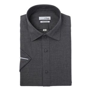 [에스티듀퐁(셔츠)]그레이 린넨 믹스 슬림핏 반소매 셔츠 SE5MM22HS756SGY