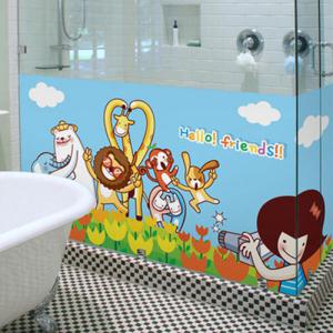 아트박스/꾸밈 ij304-동물친구들과기념사진2_가로형뮤럴시트지_