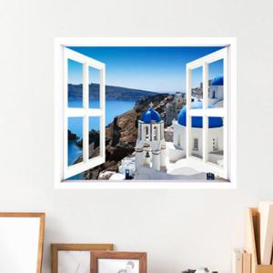 아트박스/꾸밈 cx308-그리스의보석산토리니_창문그림액자(중형)_