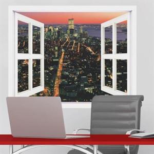아트박스/꾸밈 ih099-뉴욕의저녁노을야경창문스티커