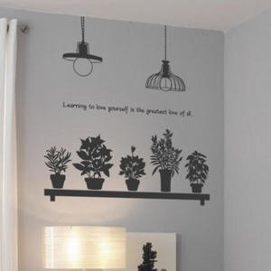 아트박스/꾸밈 th031-선반위화분과전등_그래픽스티커