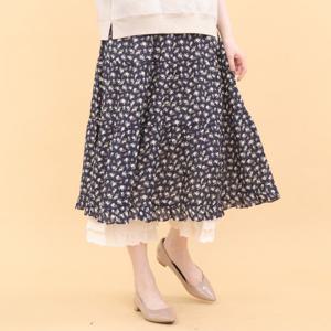 [애비뉴투지]아사 면 잔꽃 봄 여름 가을 캉캉 롱 스커트 S05334