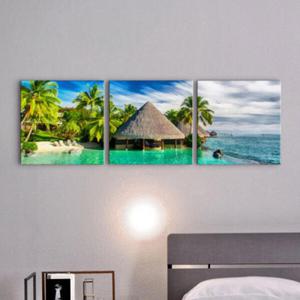 아트박스/꾸밈 cu221-야자나무해변_소형노프레임세트