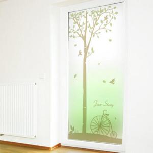아트박스/꾸밈 ps250-자작나무의자전거_유리문시트지