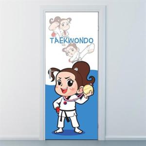 아트박스/낭만창고 nces213-키즈 태권도1_메달-현관문시트지