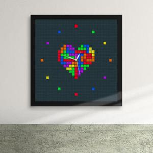 아트박스/꾸밈 cw543-테트리스_하트_액자벽시계