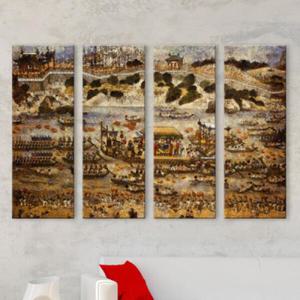 아트박스/꾸밈 cw635-김홍도의월야선유도_그림_대형노프레임세트