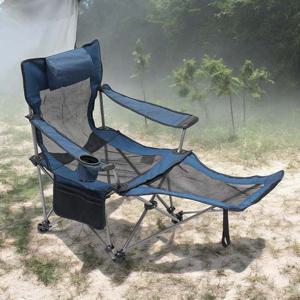 레저용의자 게더릭 풋레스트 접이식 캠핑의자 메쉬블루