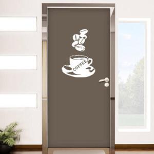 아트박스/꾸밈 pk123-빈티지커피잔과커피콩_현관문리폼세트