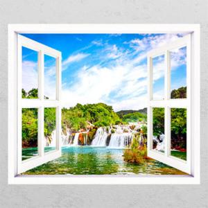 아트박스/꾸밈 cm769-청명한하늘아래폭포_창문그림액자