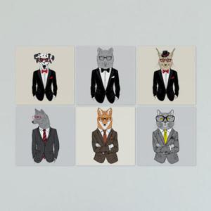 아트박스/꾸밈 cf318-멀티액자_정장입은동물