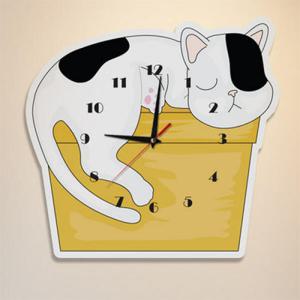 아트박스/꾸밈 na073-인테리어벽시계-낮잠자는고양이