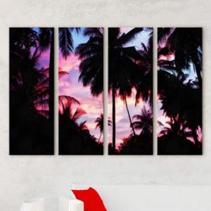 아트박스/꾸밈 iy869-야자숲분홍노을_대형노프레임세트