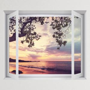아트박스/꾸밈 iy885-오묘한빛바다석양_창문그림액자(중형)