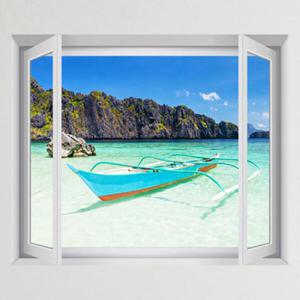 아트박스/꾸밈 iy890-투명빛바다섬_창문그림액자(중형)