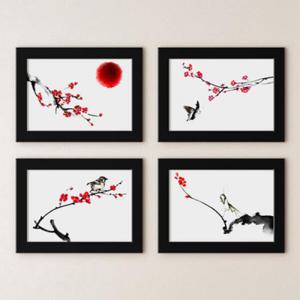 아트박스/꾸밈 iv239-매화나무로그려낸_인테리어액자세트