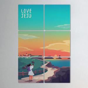 아트박스/꾸밈 ib388-멀티액자_제주바다의노을을담다