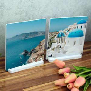 아트박스/꾸밈 cc812-스탠드액자2P_푸른산토리니섬4