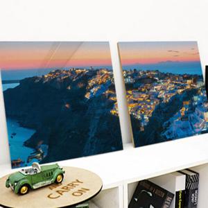 아트박스/꾸밈 ts145-아크릴액자_산토리니야경(중형세트)