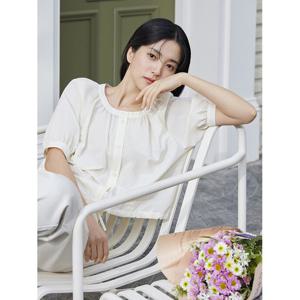 [폴햄] 여 반팔 퍼프 블라우스 PHF2WC2176