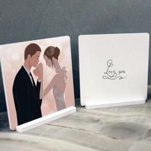 아트박스/꾸밈 pa904-스탠드액자2P_웨딩04(신랑신부02)