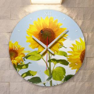 아트박스/꾸밈 cd323-꿀벌과해바라기_인테리어벽시계