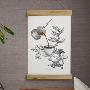 아트박스/꾸밈 pk648-우드스크롤_40CmX60Cm-오가닉음료드로잉